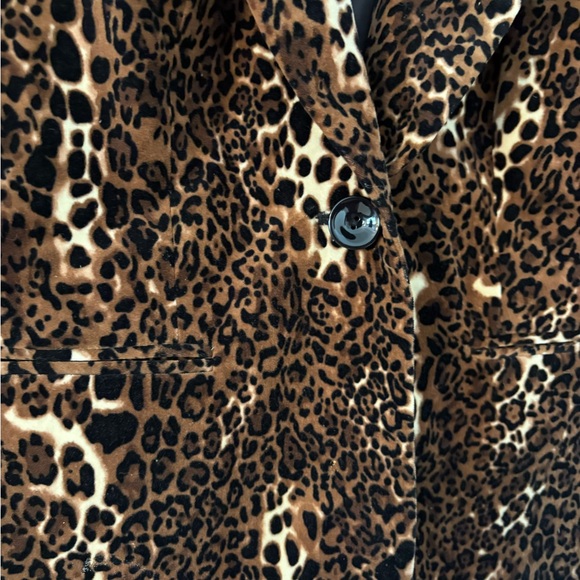 Focus 2000 Leopard Print Blazer Jacket Size 12 Brown Black - Picture 5 of 10